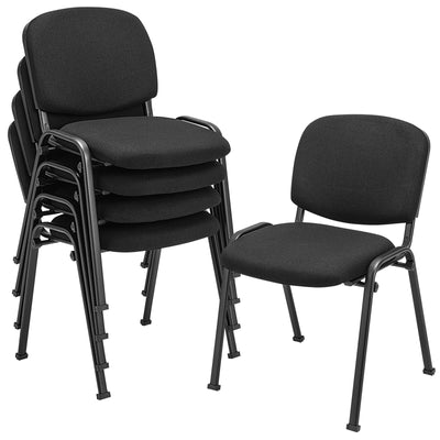 Office Chair with Metal Frame and Padded Cushions for Conference Room-Set of 5 - Relaxacare