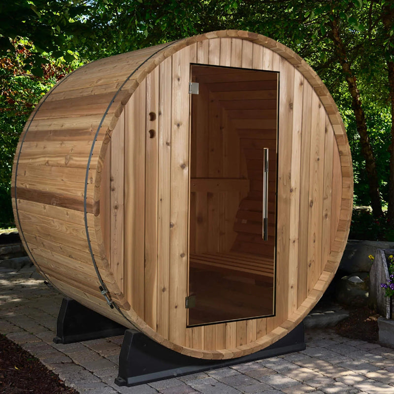 Open Box-ALMOST HEAVEN - Salem - 6x4 Classic Barrel 2 Person Outdoor Sauna - Relaxacare