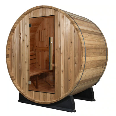 Open Box-ALMOST HEAVEN - Watoga - 6x5 Classic Barrel 4 Person Outdoor Sauna - Relaxacare