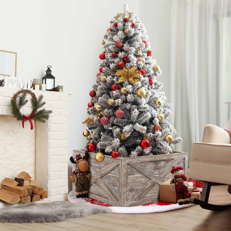 Open Box-Large X-shaped Christmas tree dark gray fence - Relaxacare