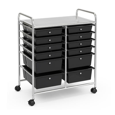 Open Box-Six-layer two-column black drawer trailer - Relaxacare