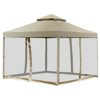 Outdoor 2-Tier 10 Feet x 10 Feet Screw-free Structure Shelter Gazebo Canopy - Relaxacare