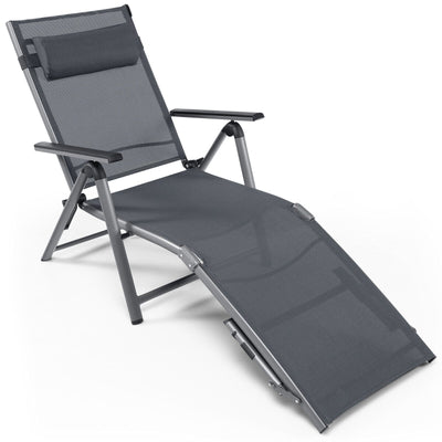 Outdoor Aluminum Chaise Lounge Chair with Quick-Drying Fabric - Relaxacare