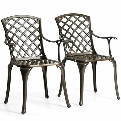 Outdoor Aluminum Dining Set of 2 Patio Bistro Chairs - Relaxacare