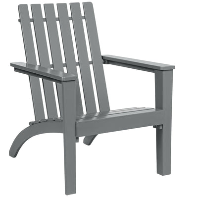 Outdoor Durable Patio Acacia Wood Adirondack Lounge Armchair-Gray - Relaxacare