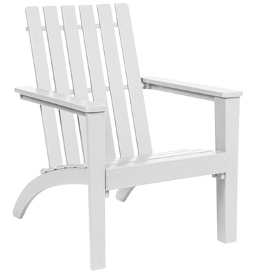 Outdoor Durable Patio Acacia Wood Adirondack Lounge Armchair-White - Relaxacare