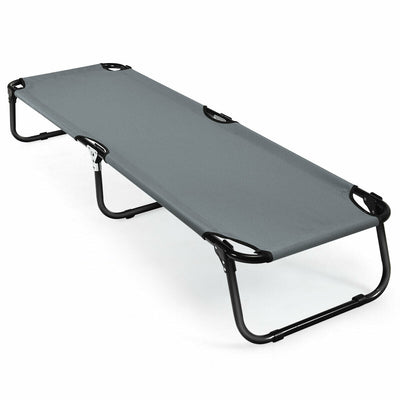 Outdoor Folding Camping Bed for Sleeping Hiking Travel-Gray - Relaxacare
