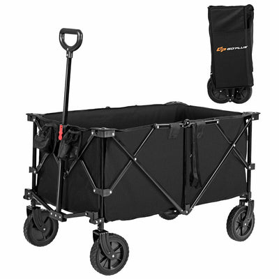 Outdoor Folding Wagon Cart with Adjustable Handle and Universal Wheels - Relaxacare