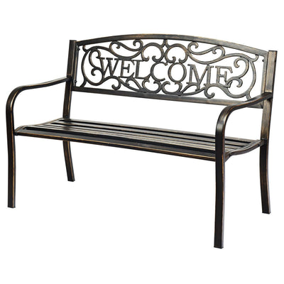 Outdoor Furniture Steel Frame Porch Garden Bench-bronze - Relaxacare