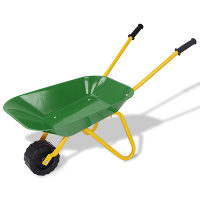 Outdoor Garden Backyard Play Toy Kids Metal Wheelbarrow - Relaxacare