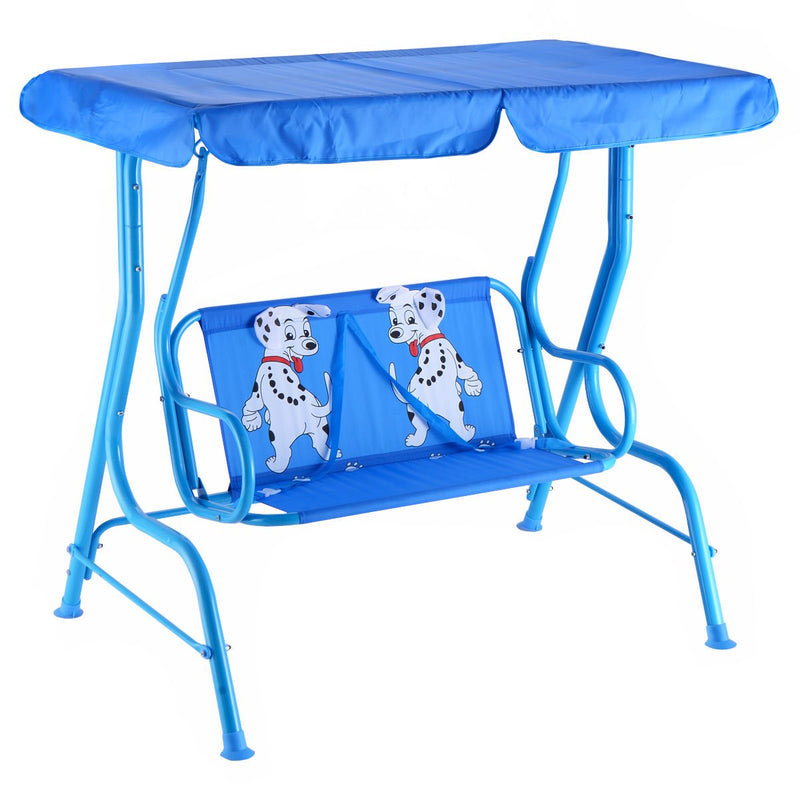 Outdoor Kids Patio Swing Bench with Canopy 2 Seats - Relaxacare
