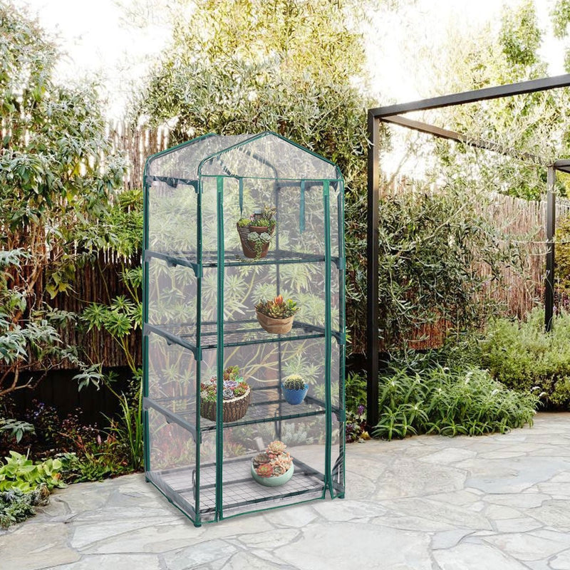 Outdoor Portable Mini 4 Shelves Greenhouse - Relaxacare