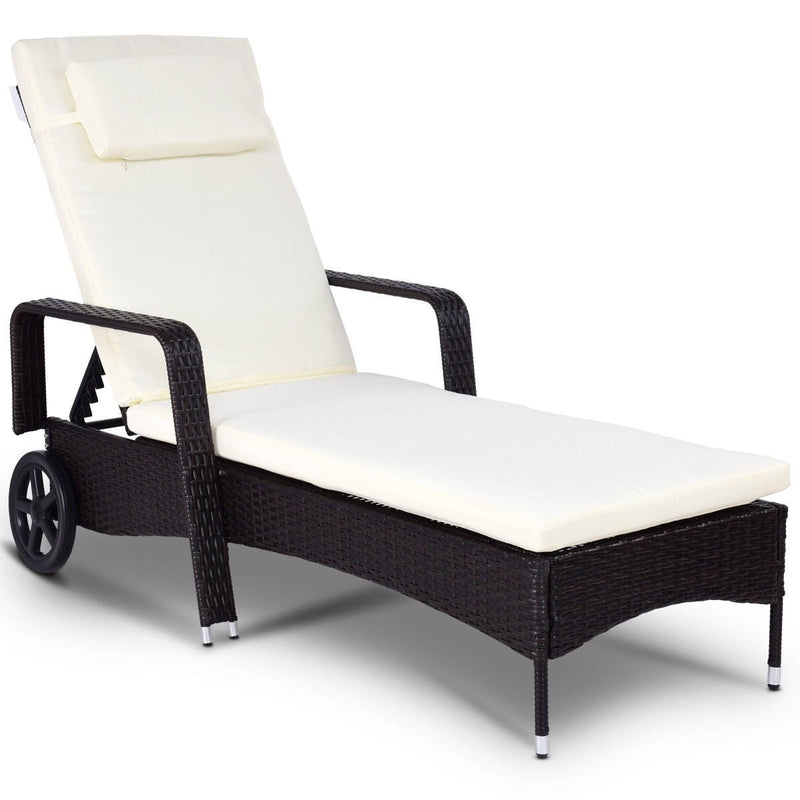 Outdoor Recliner Cushioned Chaise Lounge with Adjustable Backrest - Relaxacare