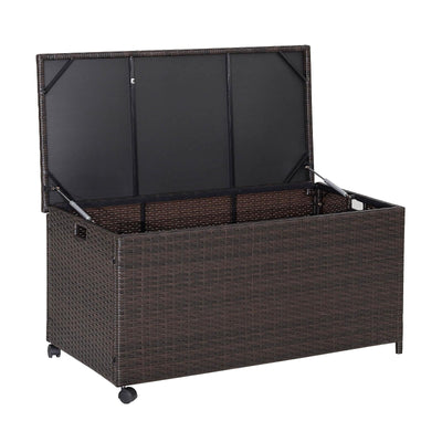 Outdoor Wicker Storage Box with Zippered Liner - Relaxacare