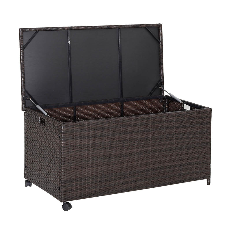Outdoor Wicker Storage Box with Zippered Liner - Relaxacare