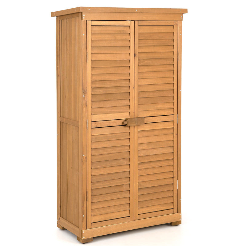 Outdoor Wooden Garden Tool Storage Cabinet - Relaxacare