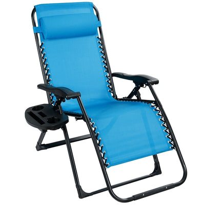 Oversize Lounge Chair with Cup Holder of Heavy Duty for outdoor-Blue - Relaxacare