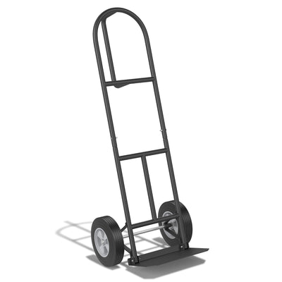 P-Handle Sack Truck with 10 Inch Wheels and Foldable Load Area-Black - Relaxacare
