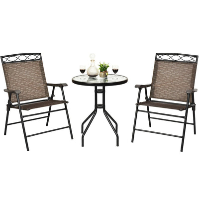 Patio Dining Set with Patio Folding Chairs and Table - Relaxacare