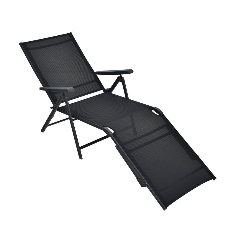 Patio Foldable Chaise Lounge Chair with Backrest and Footrest - Relaxacare