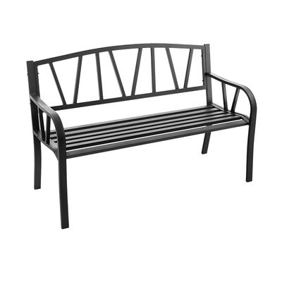 Patio Garden Bench with Rustproof Metal Frame and Slatted Seat - Relaxacare