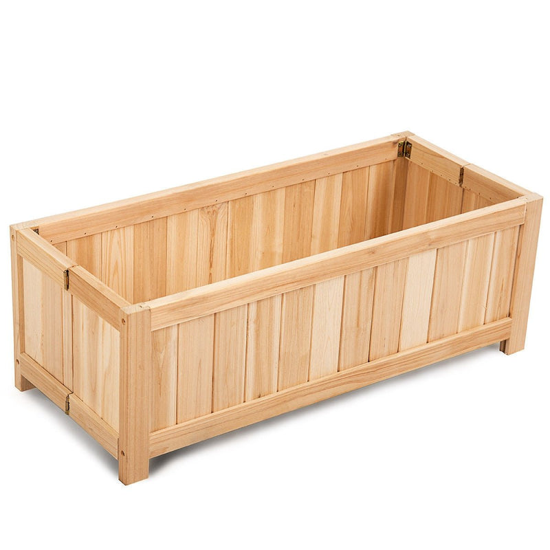 Patio Lawn Folding Garden Rectangle Wood Portable Planter Box - Relaxacare