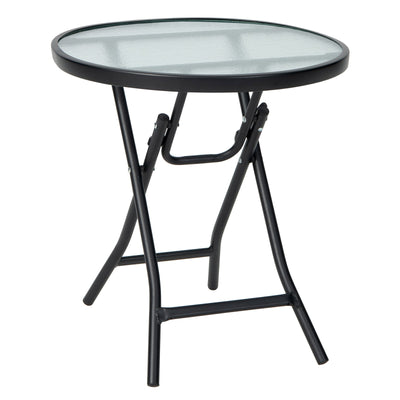 Patio Side Table with Tempered Glass Tabletop - Relaxacare