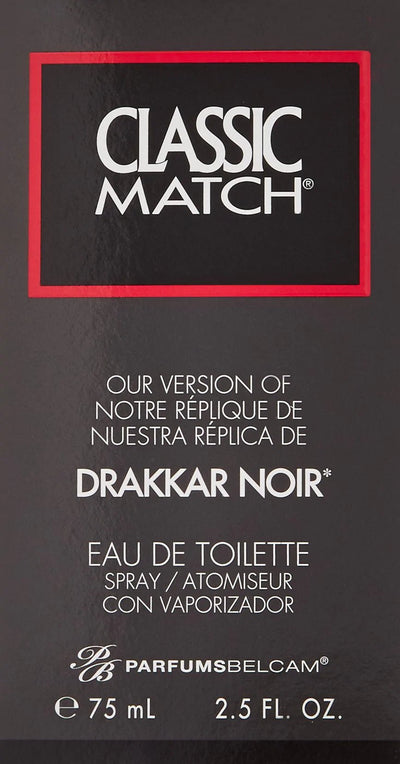 PB ParfumsBelcam Classic Match, Our Version of Drakkar Noir for Men, Eau de Toilette Spray, 2.5 Fl - Relaxacare