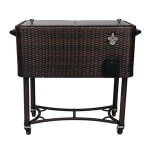 Permasteel Wicker Patio Cooler - 80QT - BROWN - Relaxacare