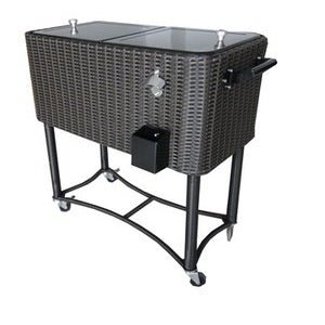 Permasteel Wicker Patio Cooler - 80QT - BROWN - Relaxacare