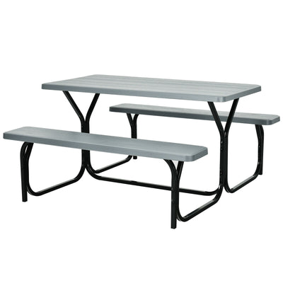 Picnic Table Bench Set for Outdoor Camping -Gray - Relaxacare