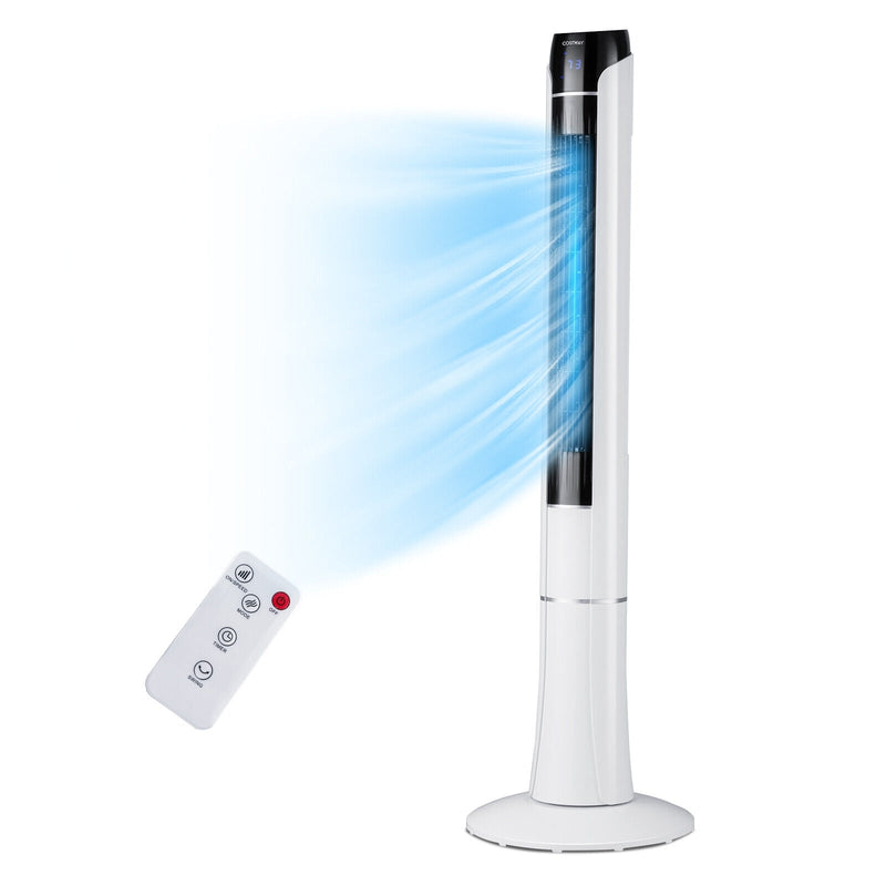 Portable 48 Inches Tower Fan with Remote Control-White - Relaxacare