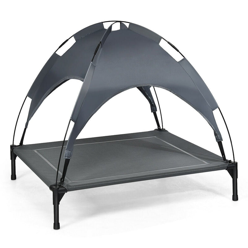 Portable Elevated Outdoor Pet Bed with Removable Canopy Shade-36 Inch - Relaxacare