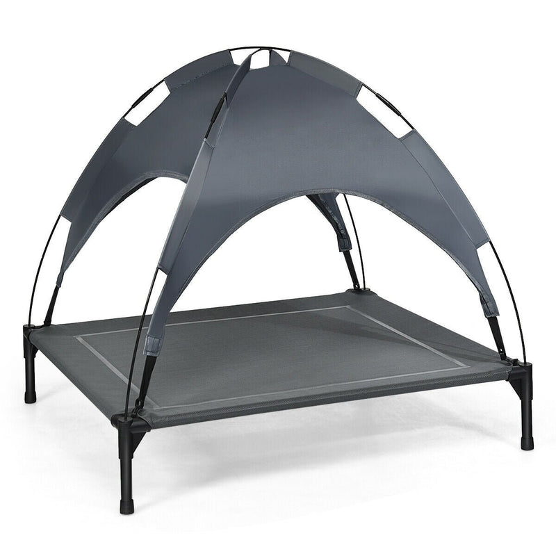 Portable Elevated Outdoor Pet Bed with Removable Canopy Shade - Relaxacare
