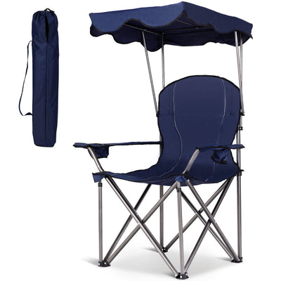 Portable Folding Beach Canopy Chair with Cup Holders - Relaxacare