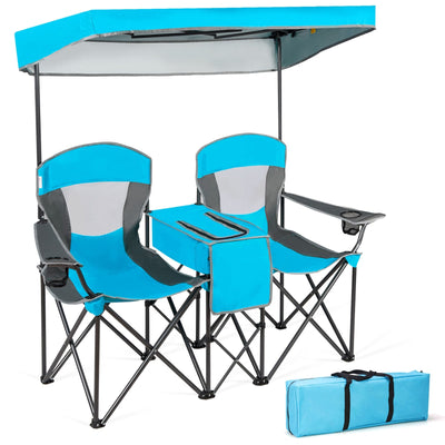 Portable Folding Camping Canopy Chairs with Cup Holder - Relaxacare