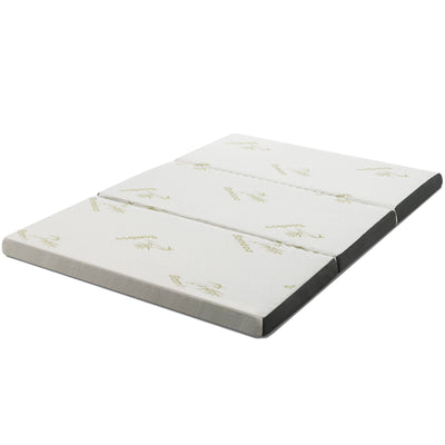 Portable Tri-fold Memory Foam Floor Mattress Topper with Carrying Bag - Relaxacare