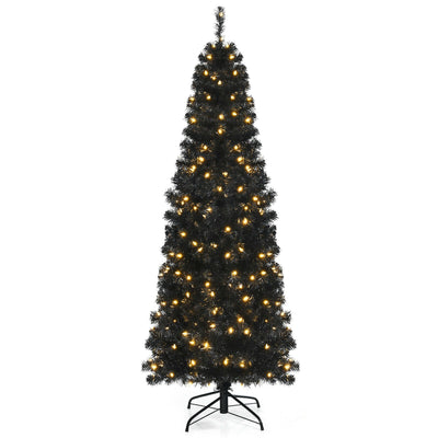 Pre-lit Christmas Halloween Tree with PVC Branch Tips and Warm White Lights - Relaxacare
