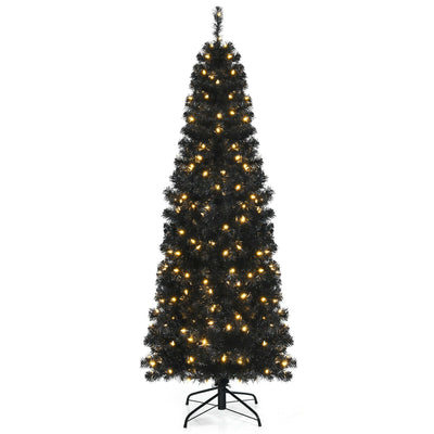 Pre-lit Christmas Halloween Tree with PVC Branch Tips and Warm White Lights - Relaxacare