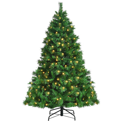 Pre-Lit Hinged Lifelike Lush Artificial Christmas Tree with PVC Tips - Relaxacare