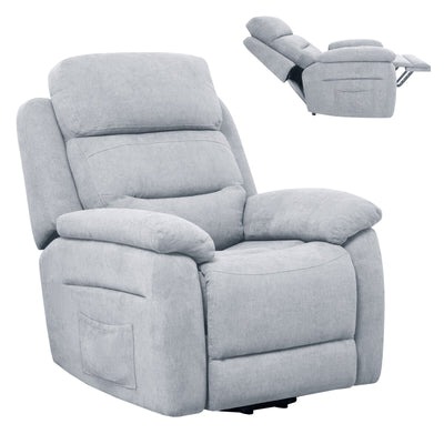 Premium Power Lift Recliner Sofa with Side Pocket and Remote Control-Gray - Relaxacare