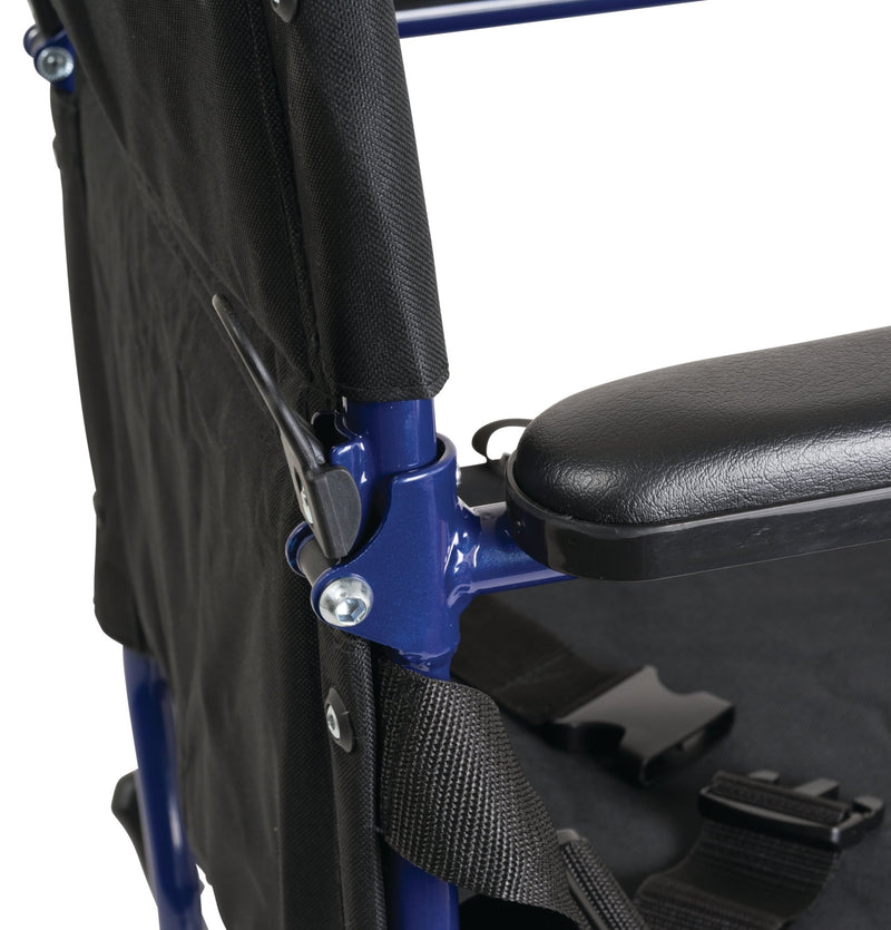 *PROBASICS - Aluminum Transport Wheelchair, 19-inch, Blue - Relaxacare