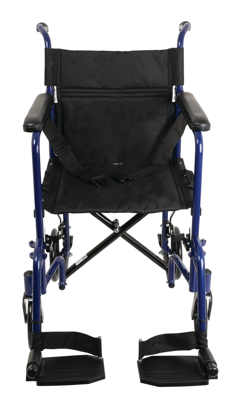 *PROBASICS - Aluminum Transport Wheelchair, 19-inch, Blue - Relaxacare