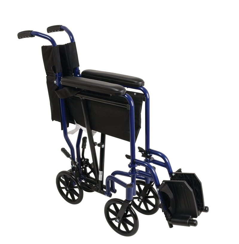 *PROBASICS - Aluminum Transport Wheelchair, 19-inch, Blue - Relaxacare