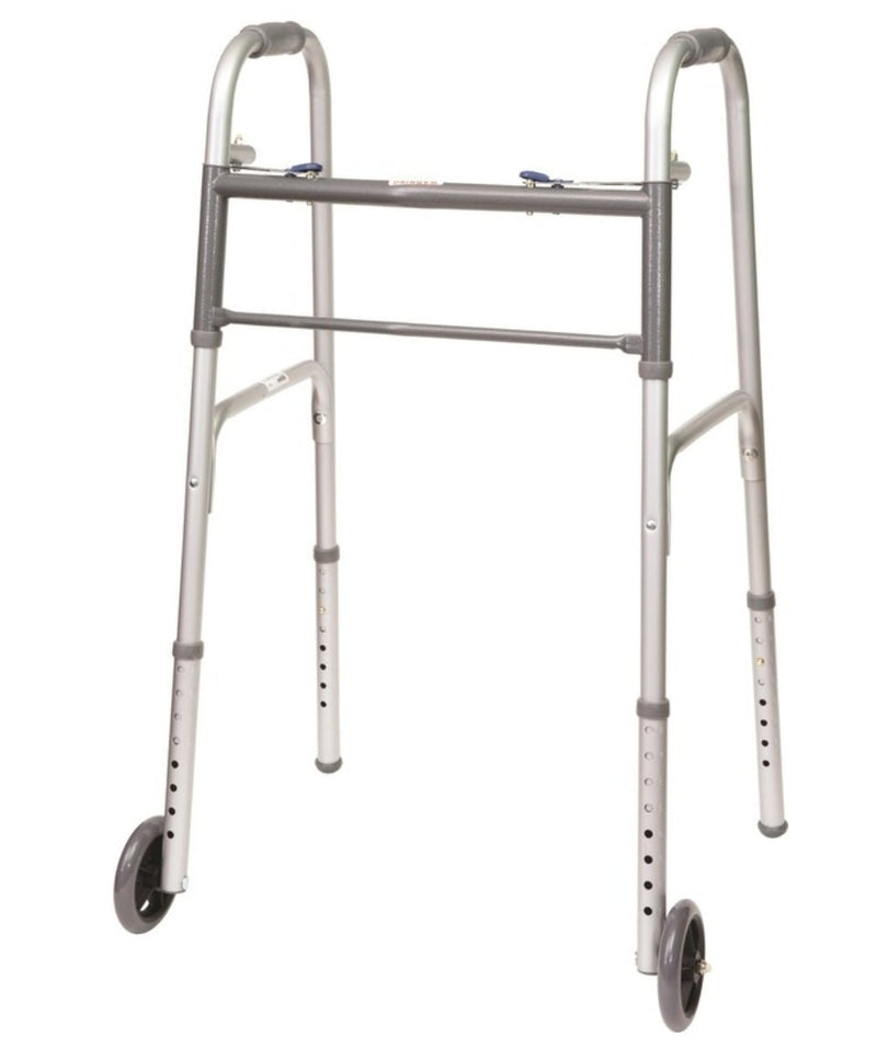 *PROBASICS - Aluminum Two-Button Release Folding Junior Walker With 5" Wheels - Relaxacare