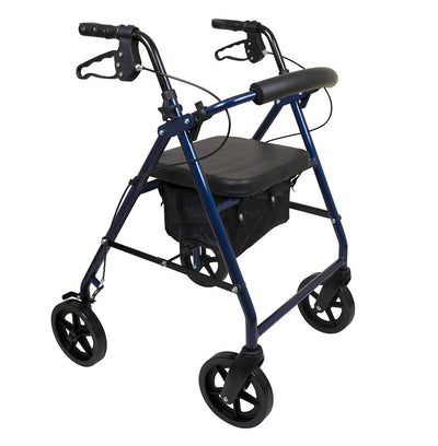 PROBASICS - Deluxe Aluminum Rollator with 8-inch Wheels, Blue - Relaxacare