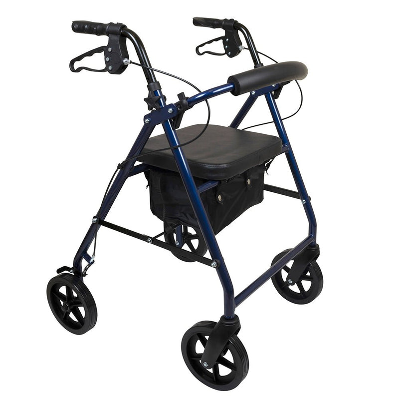 PROBASICS - Deluxe Aluminum Rollator with 8-inch Wheels, Blue - Relaxacare