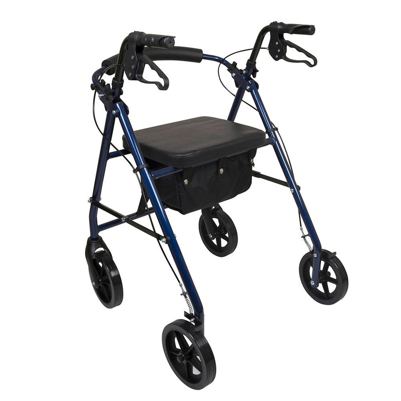 PROBASICS - Deluxe Aluminum Rollator with 8-inch Wheels, Blue - Relaxacare