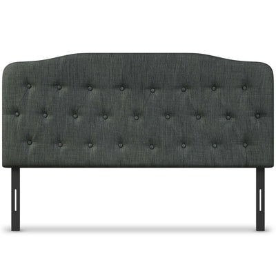 Queen Upholstered Headboard with Adjustable Heights-Dark Gray - Relaxacare