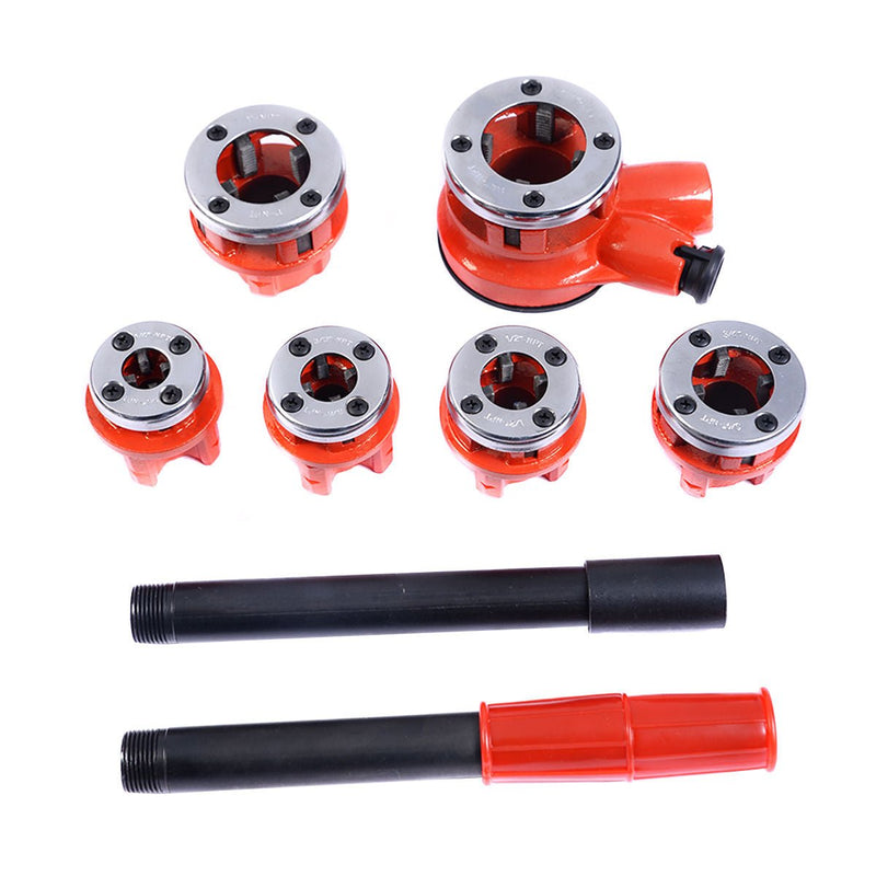 Ratchet Ratcheting Pipe Threader Kit Set w/ 6 Dies and Storage Case - Relaxacare